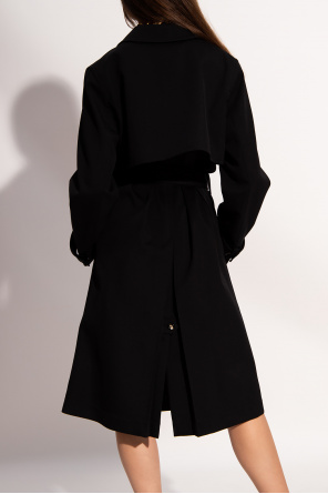 トレンチコート BOTTEGA VENETA BLACK WOOL TRENCH COAT Bottega Veneta Compact Wool Gabardine Belted Trench Coat